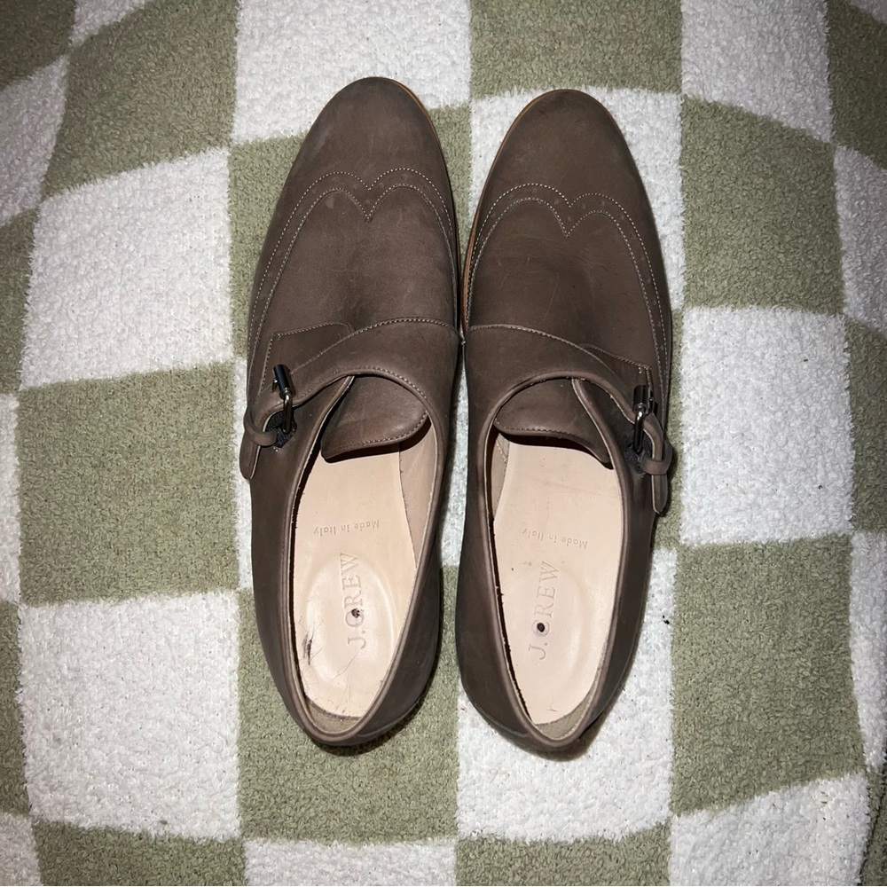 j. crew taupe buckle oxfords, 9.5 NWOT 👞